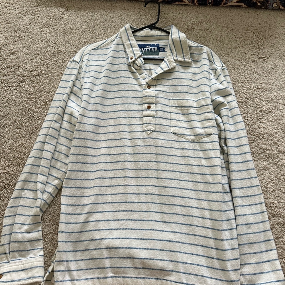 Chubbies Cream and Blue Casual Button Down Shirt